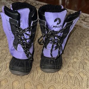 Billy Kids Purple and Black Snow Boots
